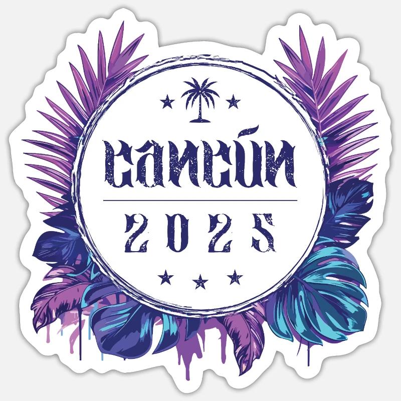 Cancún 2025 - Sticker taille S (10 x 10 cm) - blanc mat