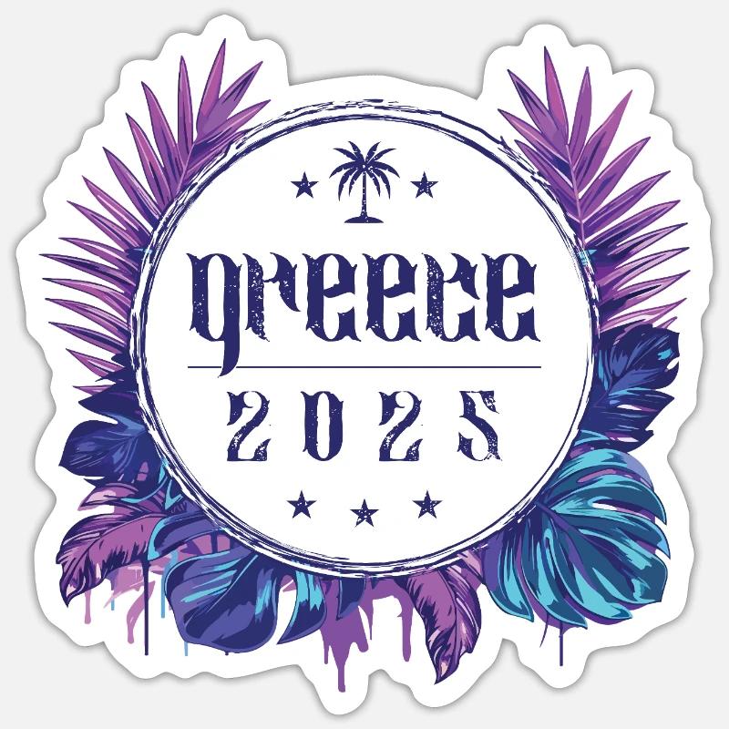 Grèce 2025 - Sticker taille S (10 x 10 cm) - blanc mat