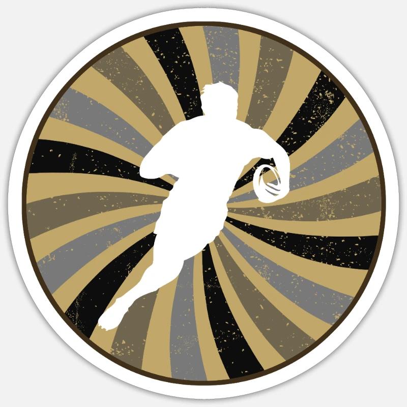 Rugby Touchdown - Sticker Größe S (10 x 10 cm) - Mattweiß