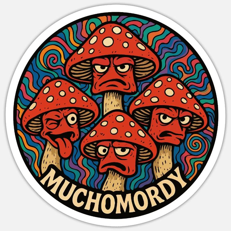 Toadstools - Sticker size S (10 x 10 cm) - white matte