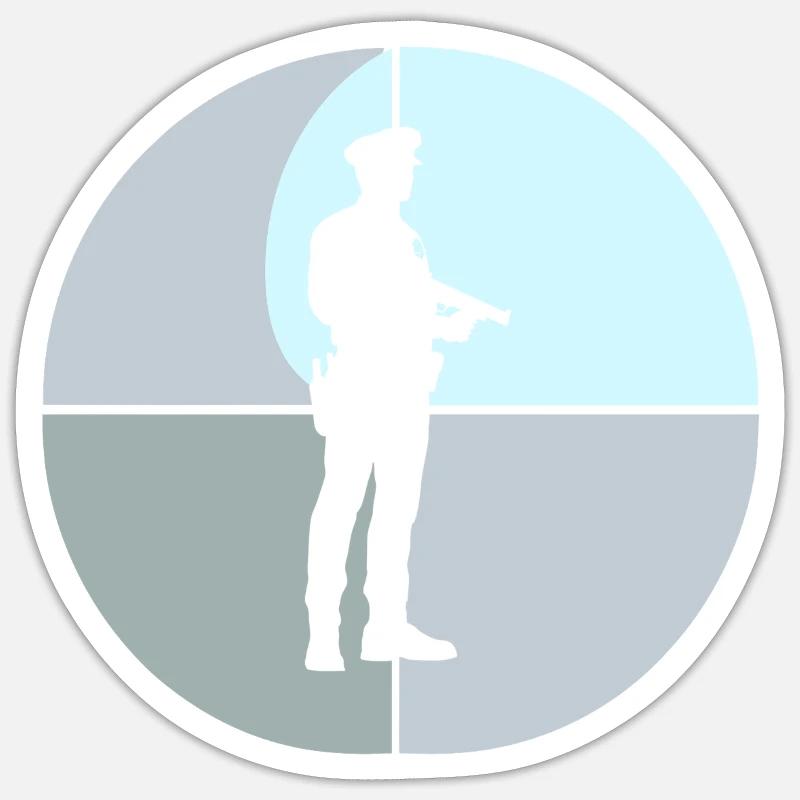 Polizei Beamter Verbrechensbekaempfung Sticker Größe S (10 x 10 cm)