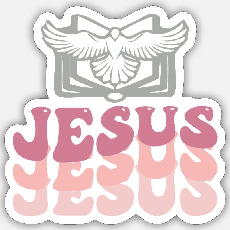 Jésus - Sticker taille S (10 x 10 cm) - blanc mat
