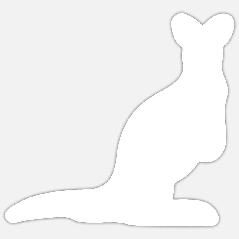 Silhouette eines anmutigen Kängurus - Sticker Größe S (10 x 10 cm) - Mattweiß