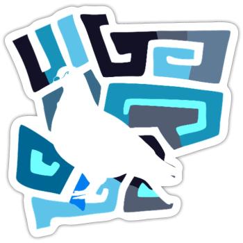 Pigeon pigeon dung - Sticker size S (10 x 10 cm) - white matte - Front