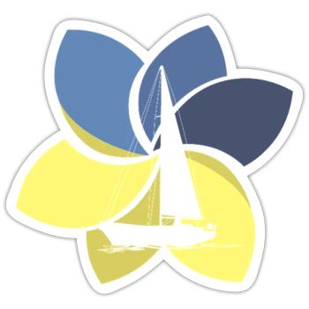 Sailing Boats Sailboat - Sticker size S (10 x 10 cm) - white matte - Front