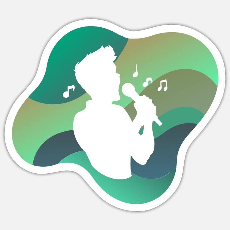 Singen Chor Karaoke - Sticker Größe S (10 x 10 cm) - Mattweiß
