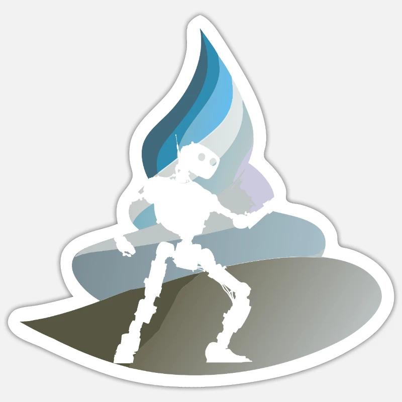 Robot Cyborg Tech Sticker taille S (10 x 10 cm)