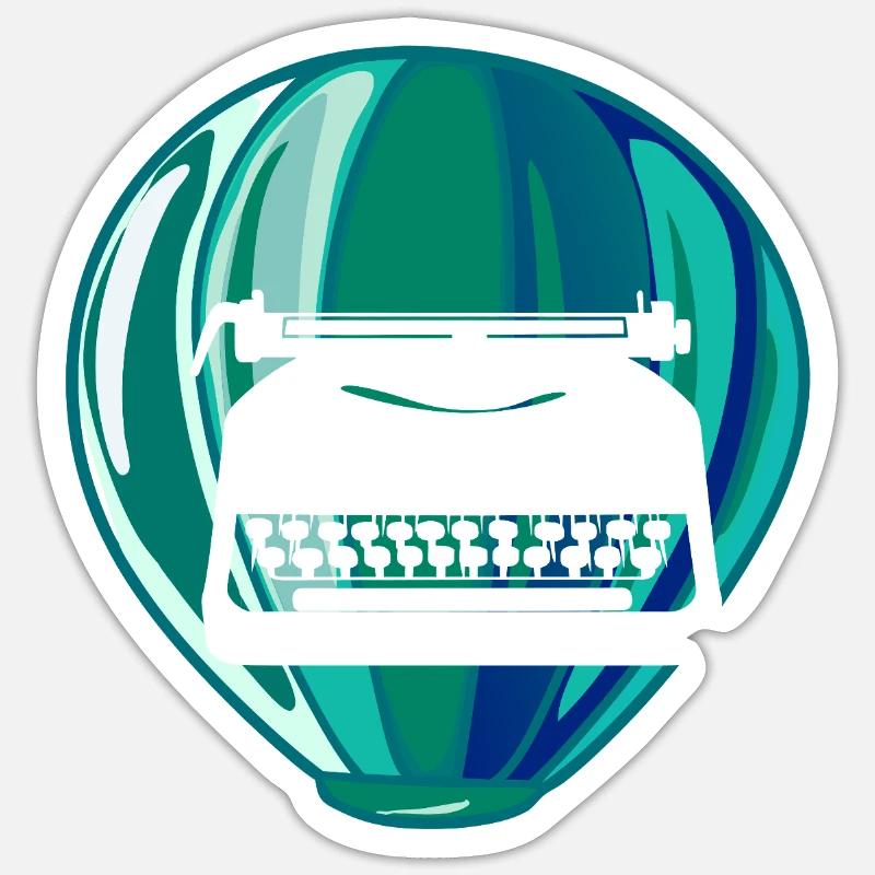 Author Poetry Typewriter Sticker size S (10 x 10 cm)
