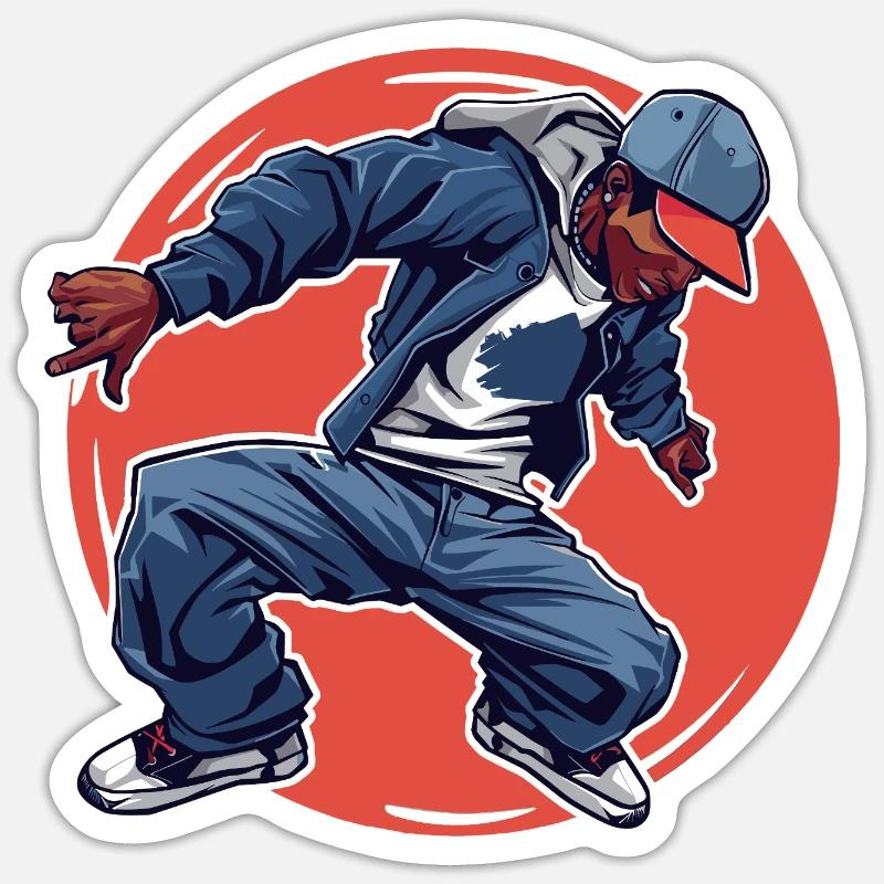 Breakdance - Sticker taille S (10 x 10 cm) - blanc mat