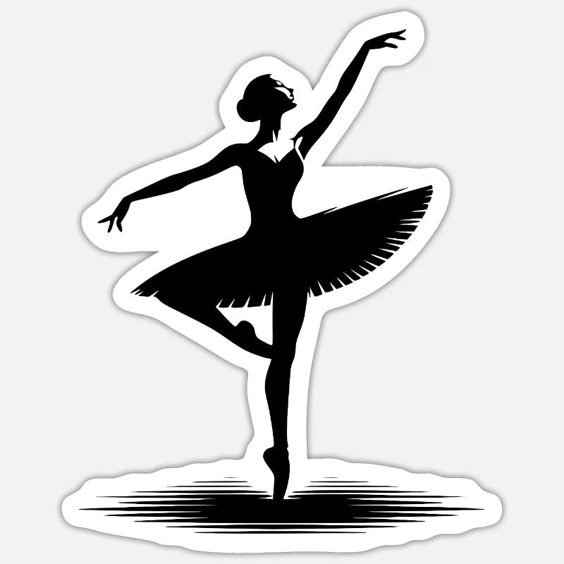Conception de danse esthétique avec pose classique Sticker taille S (10 x 10 cm)