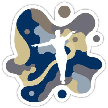 École de danse Cours de danse Professeur de danse - Sticker taille S (10 x 10 cm) - blanc mat - Devant
