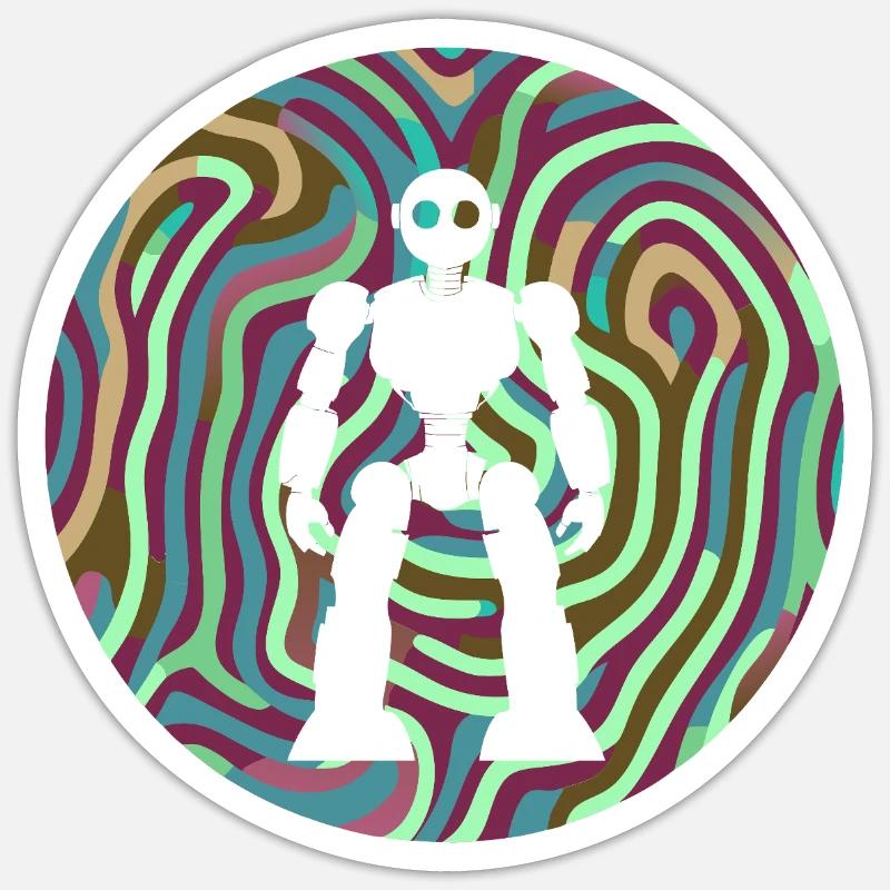 Robotique Informatique Cyborg - Sticker taille S (10 x 10 cm) - blanc mat