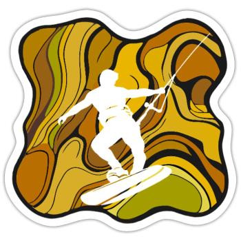 Wakeboard Wakeboard - Sticker taille S (10 x 10 cm) - blanc mat - Devant