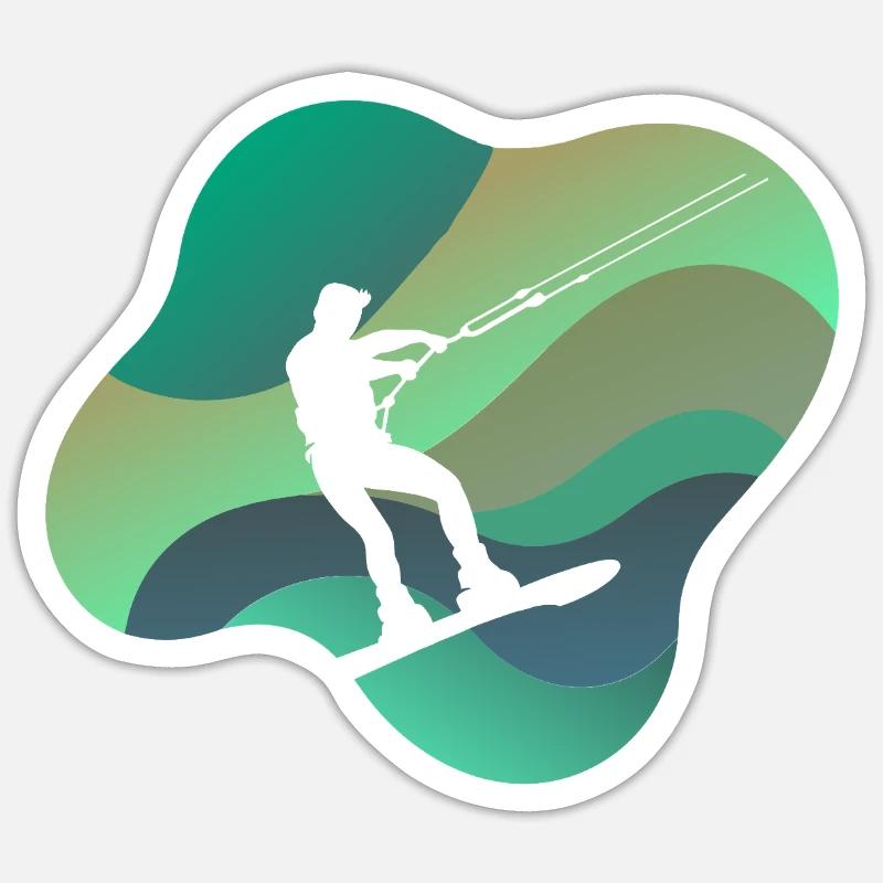 Wakeboarder Wakeboard Wakeboarding - Sticker Größe S (10 x 10 cm) - Mattweiß