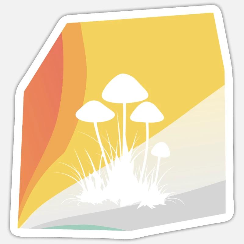 Spore de champignon - Sticker taille S (10 x 10 cm) - blanc mat