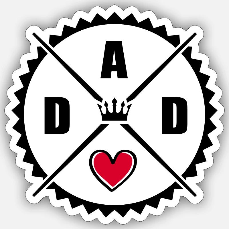 Dad Heart - Sticker size S (10 x 10 cm) - white matte
