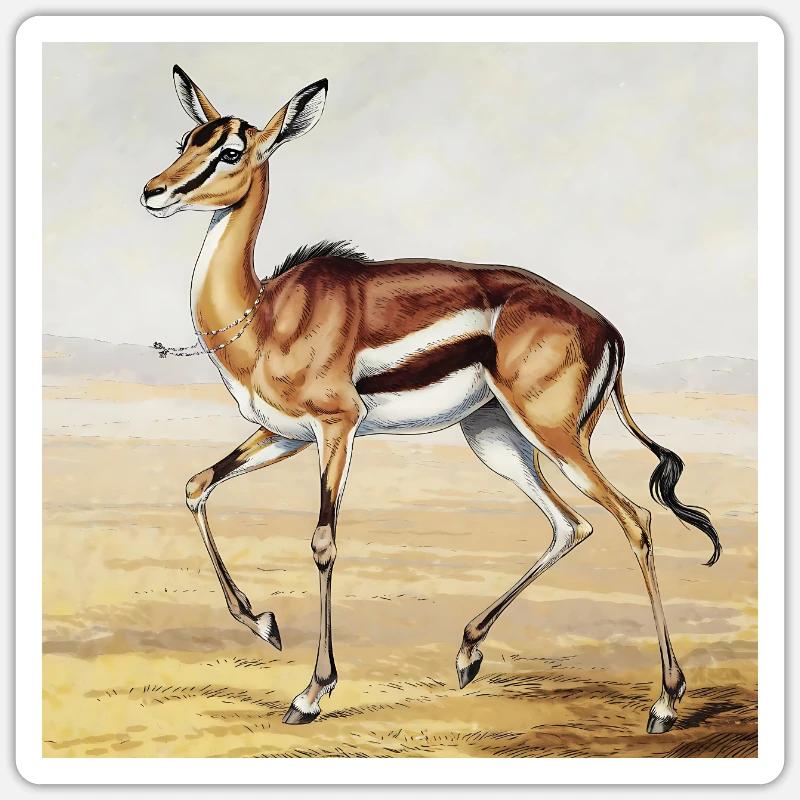 antilope - Sticker formato S (10 x 10 cm) - bianco opaco