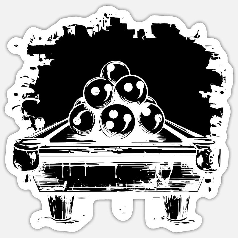 Billiards Comic Look - Sticker size S (10 x 10 cm) - white matte