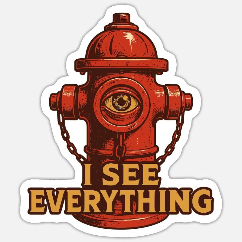 Ich sehe alles I see everything Hydrant Sticker Größe S (10 x 10 cm)