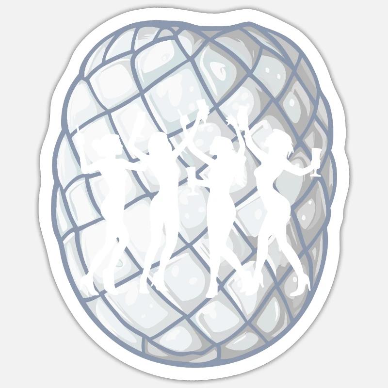 Rythmes disco - Sticker taille S (10 x 10 cm) - blanc mat
