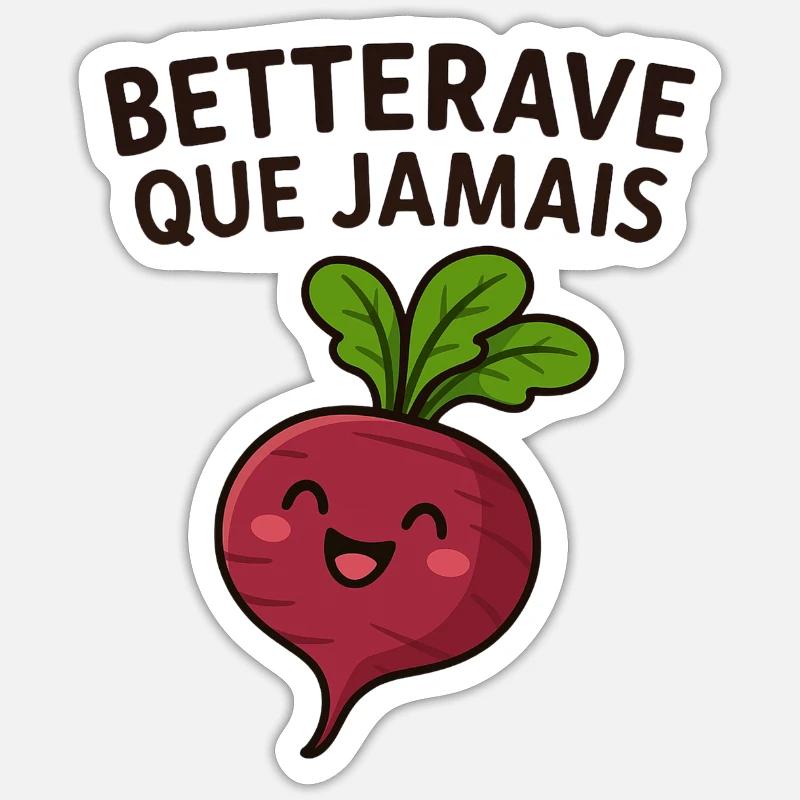 Beetroot with a vegetable - Sticker size S (10 x 10 cm) - white matte
