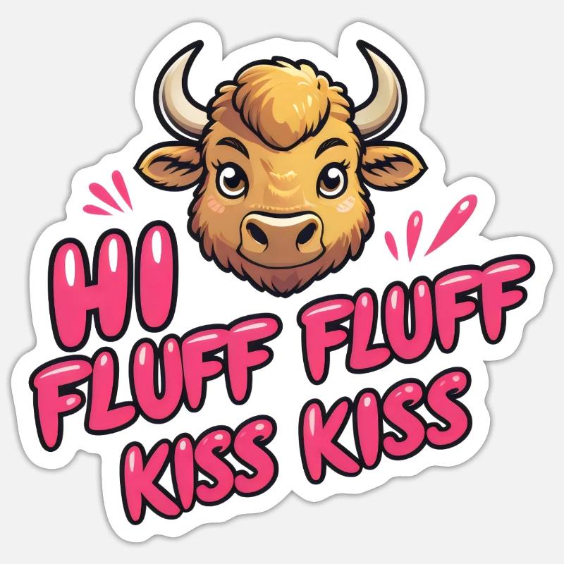 Bison - Sticker taille S (10 x 10 cm) - blanc mat