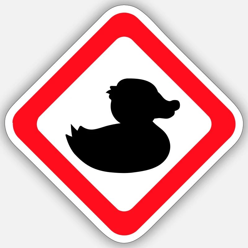 Duck Sign Warning Caution Danger Caution Sticker size S (10 x 10 cm)