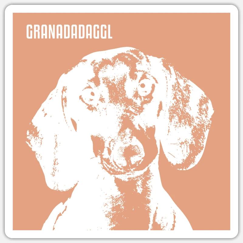 Granadadaggl - Sticker taille S (10 x 10 cm) - blanc mat
