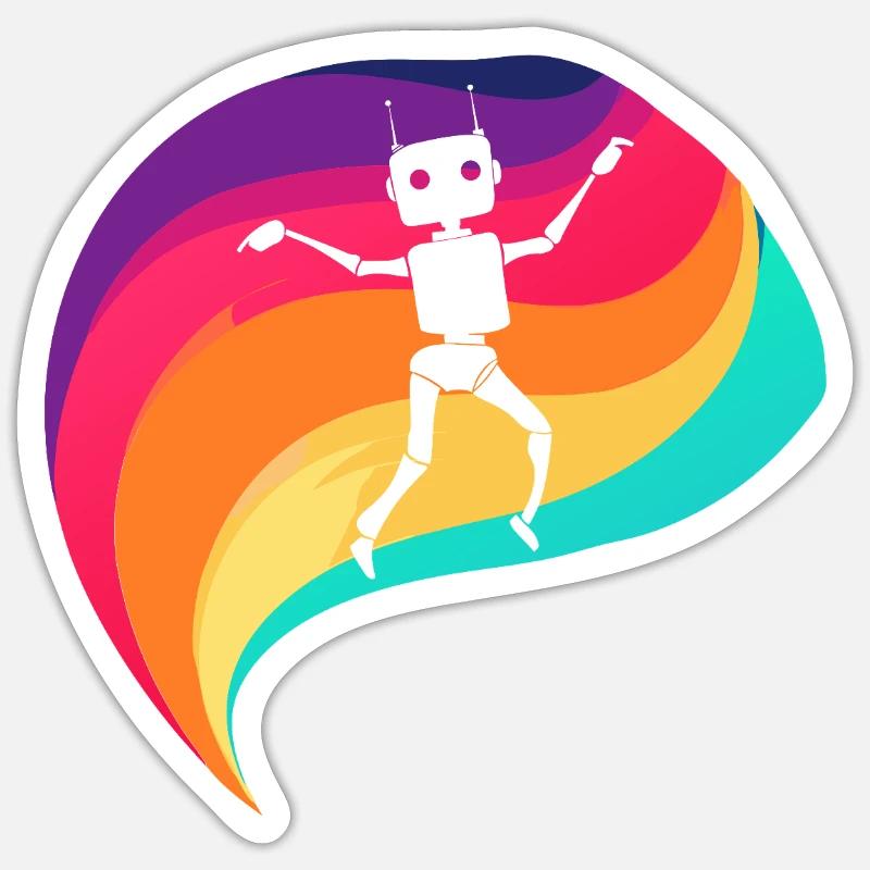 Roboter Cyborg - Sticker Größe S (10 x 10 cm) - Mattweiß