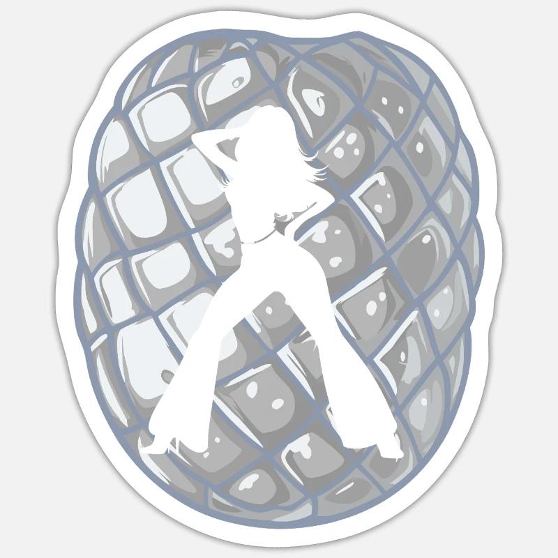 Disco Beats DJs - Sticker size S (10 x 10 cm) - white matte