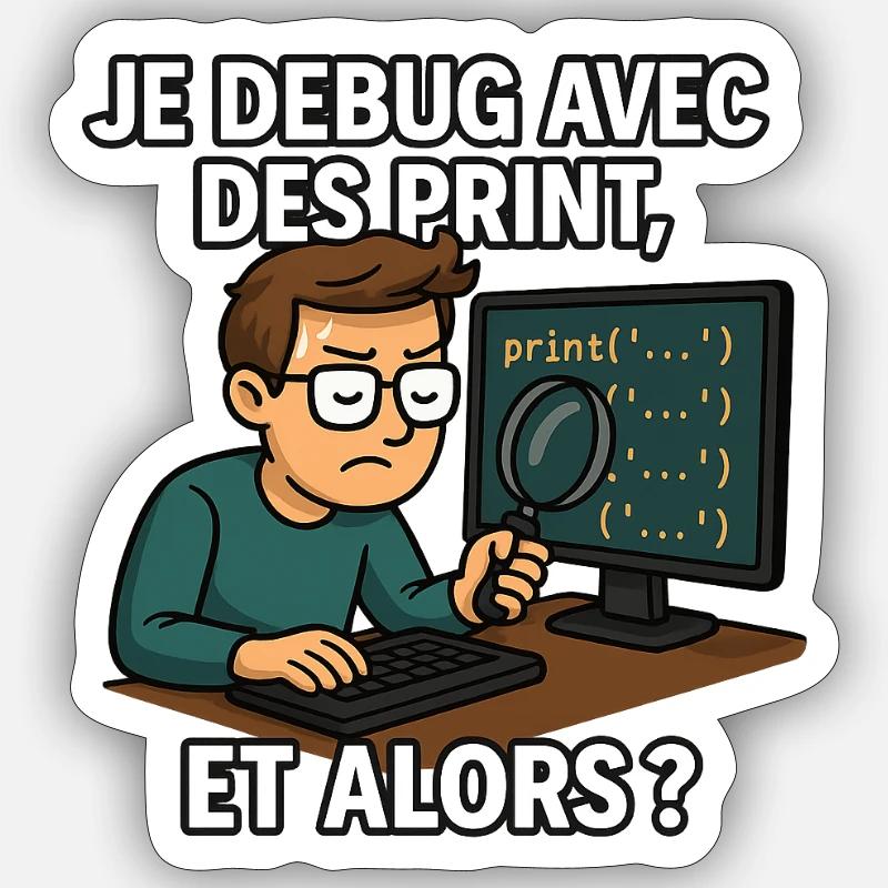Debug Master - Sticker size S (10 x 10 cm) - white matte