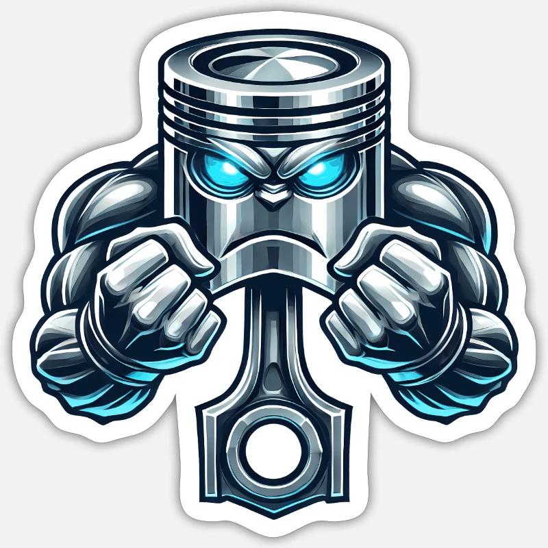 Conception du piston musculaire Sticker taille S (10 x 10 cm)
