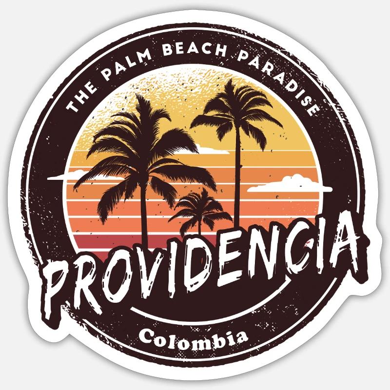 Providencia Palm Trees Beach Design - Sticker size S (10 x 10 cm) - white matte