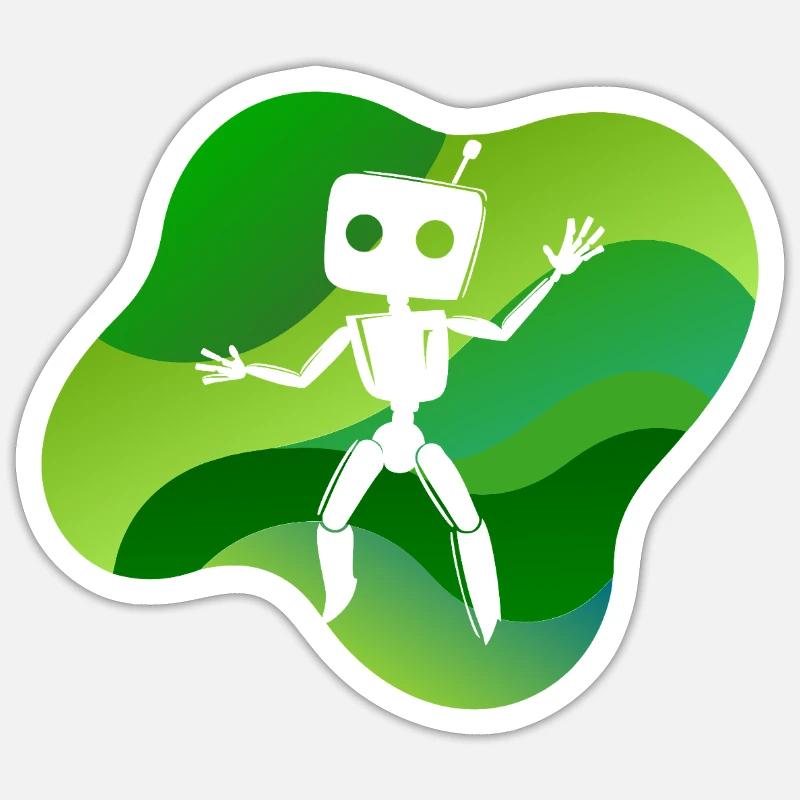 Robotique Robot Tech - Sticker taille S (10 x 10 cm) - blanc mat