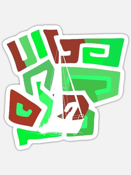 Segler Yacht Boot - Sticker Größe S (10 x 10 cm) - Mattweiß