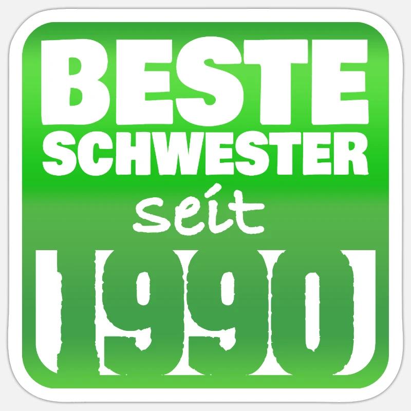 1990 - Sticker taille S (10 x 10 cm) - blanc mat