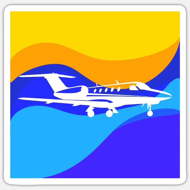 Cabine d’avion Passenger Machine - Sticker taille S (10 x 10 cm) - blanc mat