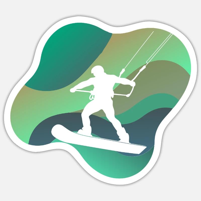 Wakeboarder Wakeboarden - Sticker Größe S (10 x 10 cm) - Mattweiß