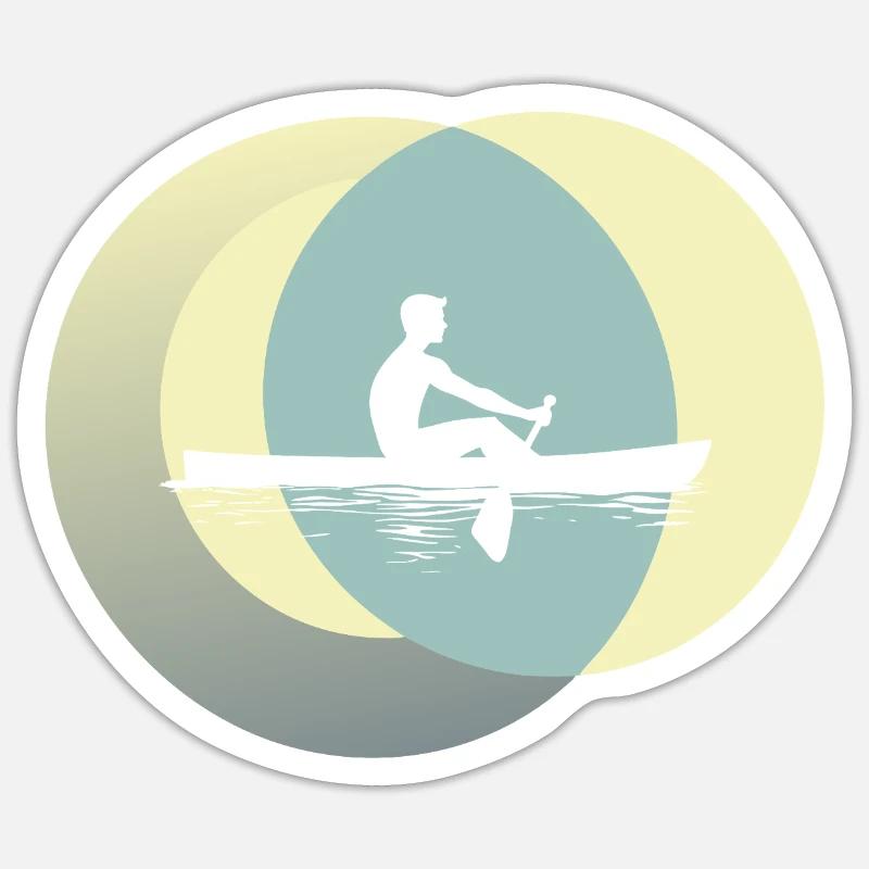 Ruderer Paddeln - Sticker Größe S (10 x 10 cm) - Mattweiß