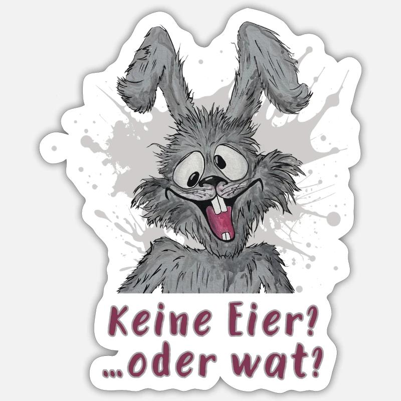 No eggs?....or wat? Easter Bunny statement Sticker size S (10 x 10 cm)