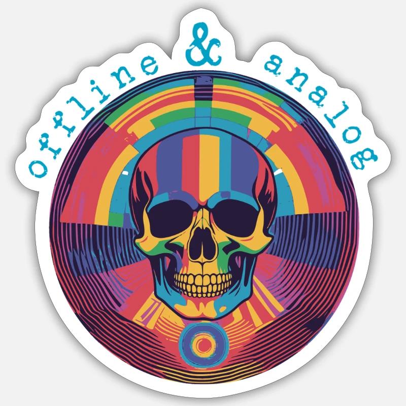 offline & analog Sticker Größe S (10 x 10 cm)