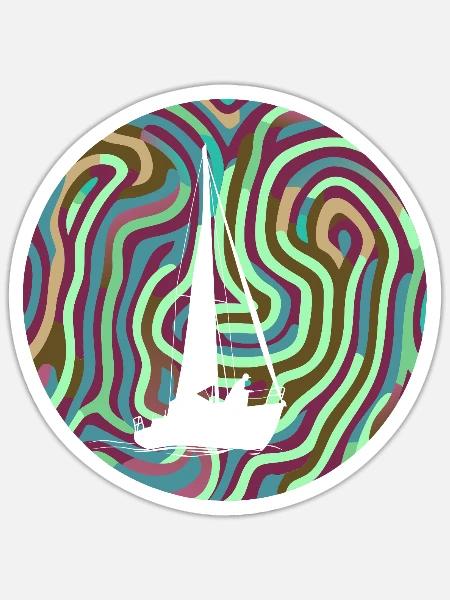 Segelboote Segelboot - Sticker Größe S (10 x 10 cm) - Mattweiß