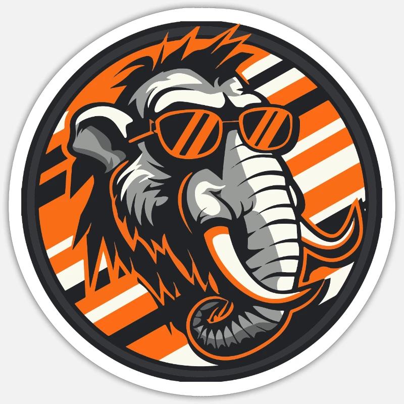 Mammut Comic Cool Sommer - Sticker Größe S (10 x 10 cm) - Mattweiß