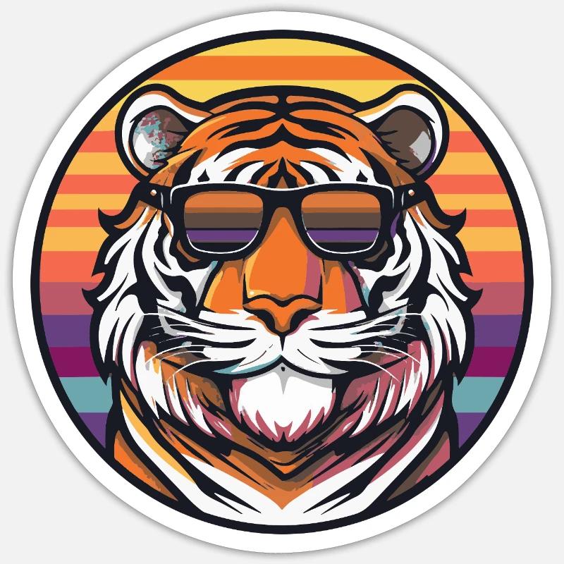 Tiger Comic Cool Summer - Sticker size S (10 x 10 cm) - white matte