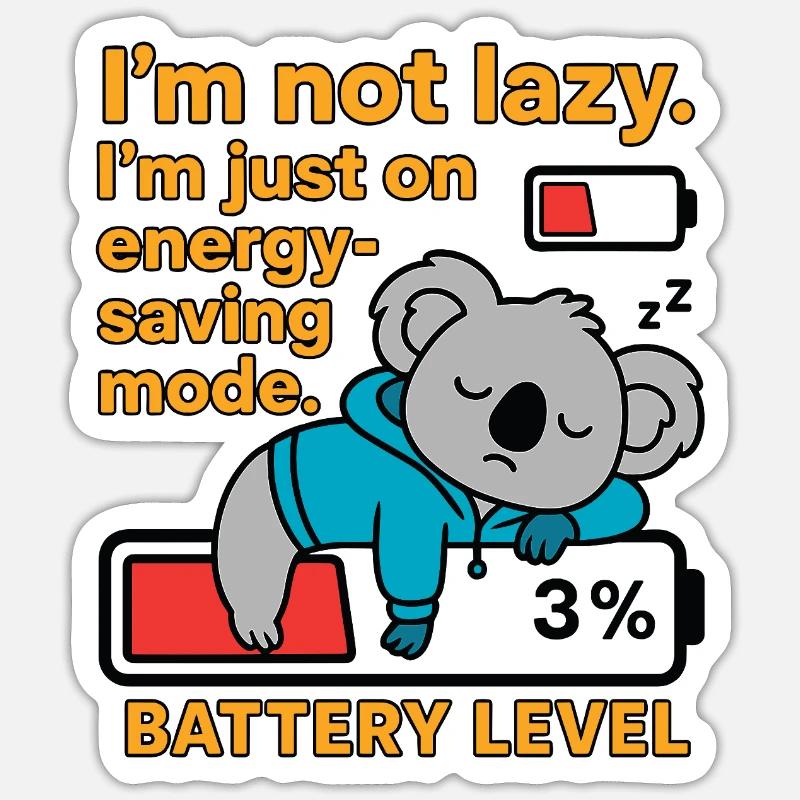 Koala in energy-saving mode - Sticker size S (10 x 10 cm) - white matte