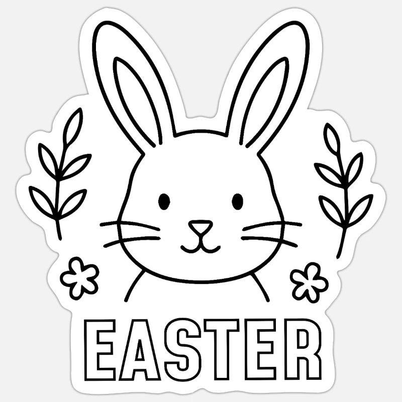 Easter, Bunny Sticker size S (10 x 10 cm)