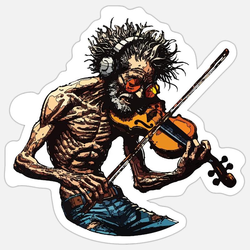 Boucles et syncopes de violon Sticker taille S (10 x 10 cm)