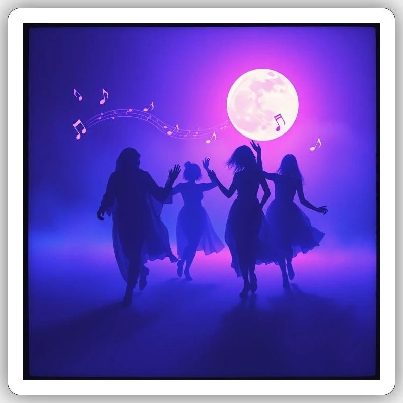 SWS MOONLIGHT DANCE - Sticker Größe S (10 x 10 cm) - Mattweiß