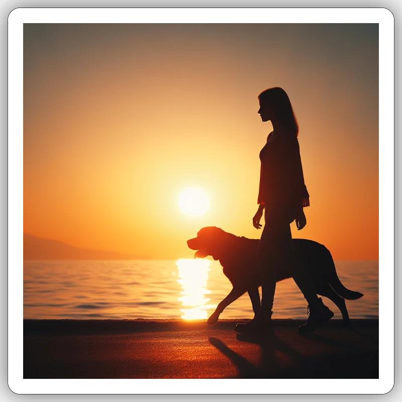 Schwarzer Labrador - Sticker Größe S (10 x 10 cm) - Mattweiß
