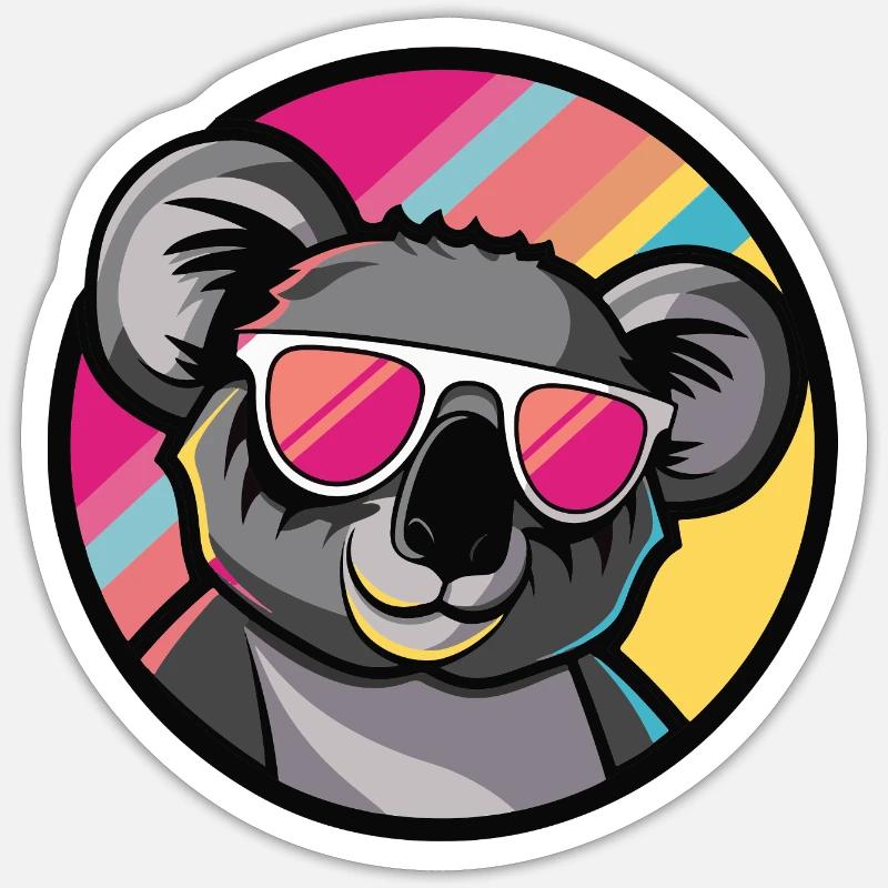 Koala Comic Cool Sommer Sticker Größe S (10 x 10 cm)